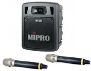 MIPRO MA-300/ACT-58H2  1-Channel PA System with 2 Handheld Microphones Bundle