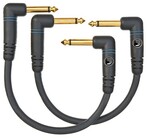 6" Custom Series Patch Cable with Dual 1/4" Right Angle Connectors, 2-Pack