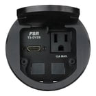 FSR T3-DV2S 1B BLK 3.5" HDMI Round Table Box with Button and LED, Black