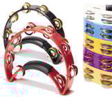 Tambourine with Brass Jingles (Black)