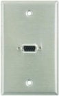 Plateworks Single-Gang Stainless Steel Wall Plate with 1x 15-Pin female VGA Connnector