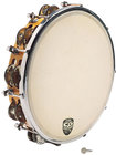 Latin Percussion CP391 10" CP Tunable Wood Tambourine with Double Row of Jingles and Calfskin Head