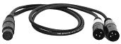 Y-Cable 0.5M XLR5F-XLR3M(2)