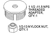 1/2” Female Threaded Rod Adapter