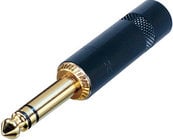 1/4" TRS Cable Connector with Gold Contacts and Black Shell