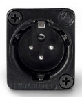Connector XLR-M 3p Square, Black/Silver