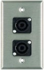 Single Gang Wallplate with 2 NL4MP Connector RS, Steel