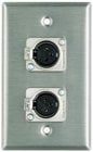 Single Gang Wallplate with 2 XLRF Connector RS, Steel