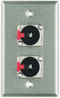Plateworks Single-Gang Stainless Steel Wall Plate with 2x Latching 1/4" TRS Jacks