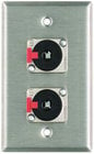 Single Gang Wallplate with 2 1/4" TRS Jacks, Steel