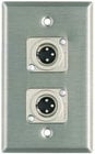 Single Gang Wallplate with 2 XLRM Connector RS, Steel