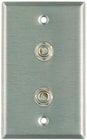 Plateworks Single-Gang Wall Plate with 2x 3-Conductor Open 1/4" TRS Jacks