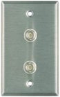 Plateworks Single-Gang Stainless Steel Wall Plate with 2x BNC Feed Thru Connectors