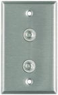 Plateworks Single-Gang Stainless Steel Wall Plate with 2x RCA Jacks