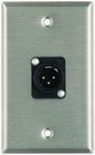 Plateworks Single-Gang Stainless Steel Wall Plate with 1x XLR-M Plastic Connector