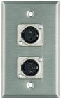 Plateworks Single-Gang Stainless Steel Wall Plate with 2x Latchless XLR-F Connectors
