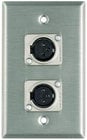 Single Gang Wallplate with 2 Latchless XLRF Connector RS