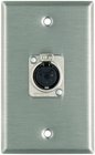 Plateworks Single-Gang Stainless Steel Wall Plate with 1x 5-Pin XLR-F Connector for DMX