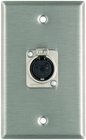 Pro Co WP1049 Single Gang Wallplate with 5-Pin XLRF Connector R, Steel