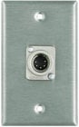 Plateworks Single-Gang Stainless Steel Wall Plate with 1x 5-Pin XLR-M Connector for DMX