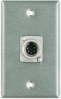 Single Gang Wallplate with 5-Pin XLRM Connector R, Steel