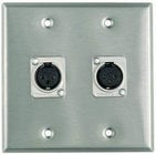 Plateworks Dual-Gang Stainless Steel Wall Plate with 2x Latchless XLR-F Jacks
