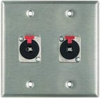 Plateworks Dual-Gang Stainless Steel Wall Plate with 2x Locking 1/4" TRS Jacks