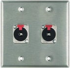 Dual Gang Wallplate with 2 Locking 1/4" TRS Jacks