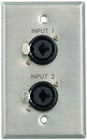 Plateworks Single-Gang Stainless Steel Engraved Wall Plate with 2x XLR-F/ 1/4" Combo Connectors