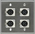 Wall Plate 2-Gang Ivory with 4 FXLR