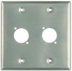 Plateworks Dual-Gang Stainless Steel Wall Plate with 2x "D-Series" Punch Outs