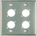 Pro Co WPU2011 Dual Gang Wallplate with 4 D-Series Punches, Steel