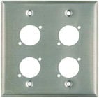 Plateworks Dual-Gang Stainless Steel Wall Plate with 4x "D-Series" Punch Outs