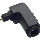 Right-Angle Toslink Port-Saver Adapter, TOS-F to TOS-M