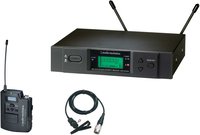 Wireless UHF Bodypack Microphone System with AT831cW Lavalier Microphone, Frequency-Agile, True Diversity, TV44-49