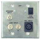 A/V Wallplate with RCA, 1/4" and 1/8" Inputs, Black