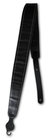 2" Wide Black Leather Deluxe Padded Guitar Strap with Contrast Stitch