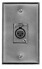 4-pin XLRF Single Gang Wall Plate, 1 Rectangular Connector