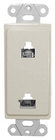 Designer Wall Plate (Dual 6 & 8 Conductor (6P6C / 8P8C) for Voice & Data) in Ivory