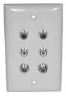 Philmore 75-626 White Wall Plate with Gold RCA (4x) and F-81 (2x) Jacks