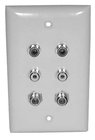 White Wall Plate with Gold RCA (4x) and F-81 (2x) Jacks