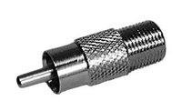 F Female to RCA Male Adapter (Nickel-Plated, No Blister Pack)