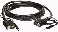 Cable VGA Male/Male With Stereo Mini Jacks, 100FT