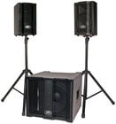 Portable PA System with 2 Satellite Speakers, 1x15" Subwoofer, Cables, Cover