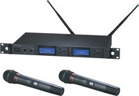 Dual Wireless Microphone Handheld System with 2 x AEW-T4100a Cardioid Dynamic Mics, UHF Band C: 541.500 MHz to 566.375 MHz