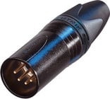 Neutrik NC5MXX-B 5-pin XLRM Cable Connector, Black with Gold Contacts