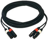 Dual Mic Cable, 2 XLRF to 2 XLRM, 5ft