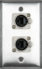 Single Gang Wall Plate w/ Dual Ethercon Connectors