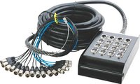 50' 12-Channel In-Line Audio Series Stage Snake with 4xXLRM Returns