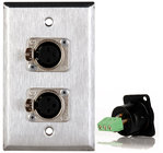 1 Gang Stainless Steel Wall Plate with 2 XLRF Connector